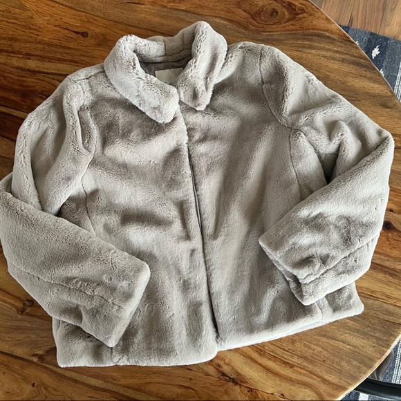 Madewell Shrunken Faux Mink Jacket Faux Fur - Picture 4 of 4